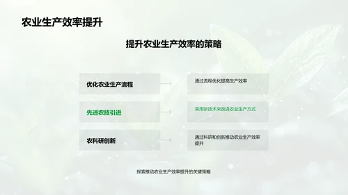 农业科技进阶与挑战