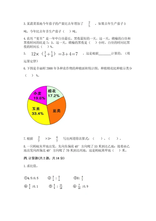 小学六年级上册数学期末测试卷（全优）wod版