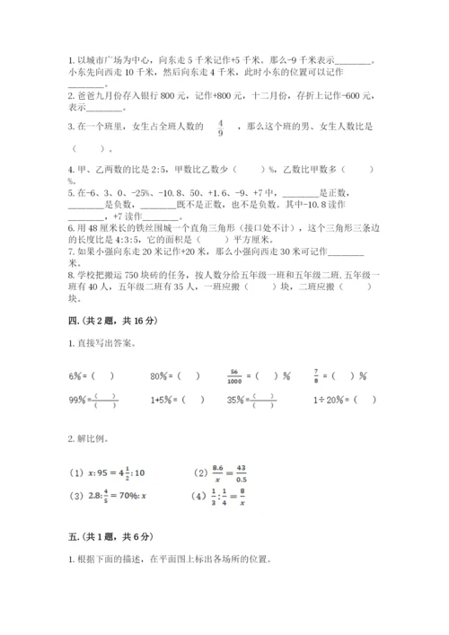 河南省平顶山市六年级下册数学期末测试卷精品（预热题）.docx