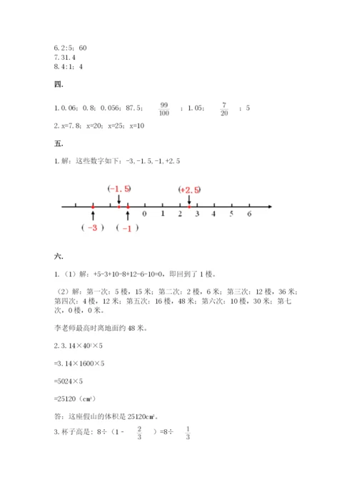 苏教版六年级数学小升初试卷（word）.docx