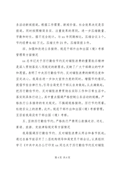 学习贯彻开展厉行节约反对浪费工作情况自查报告.docx