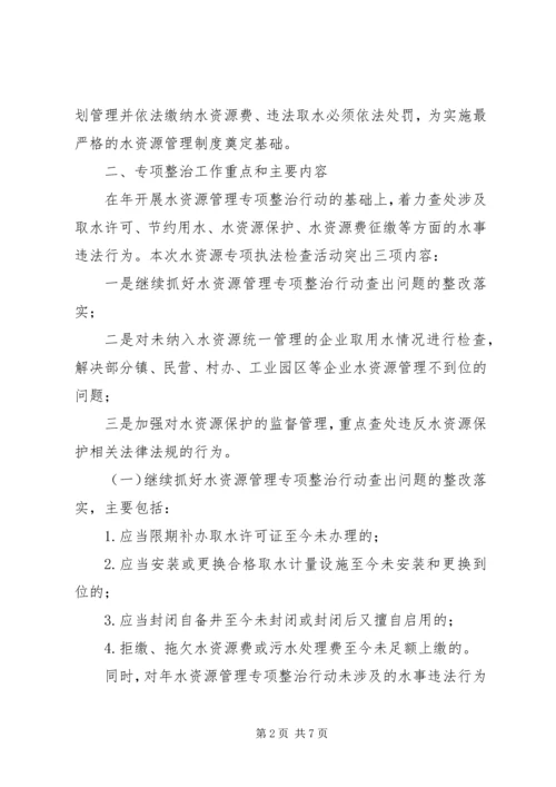 全区水资源执法检查意见.docx