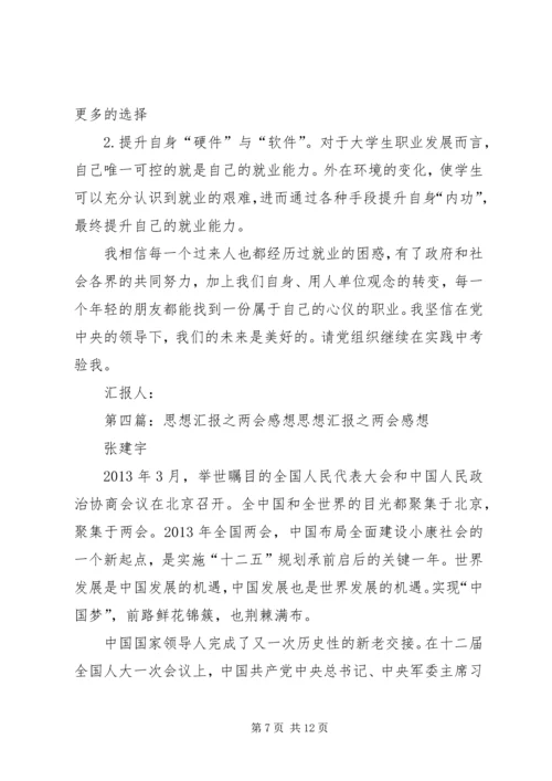 学习两会思想汇报：“两会”的感想.docx