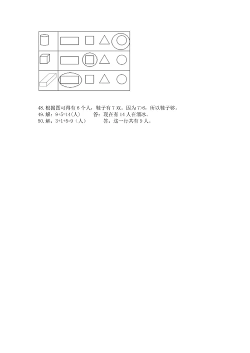 一年级上册数学解决问题50道及完整答案（夺冠）.docx