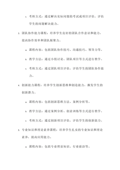 职业教育人才能力培养方案