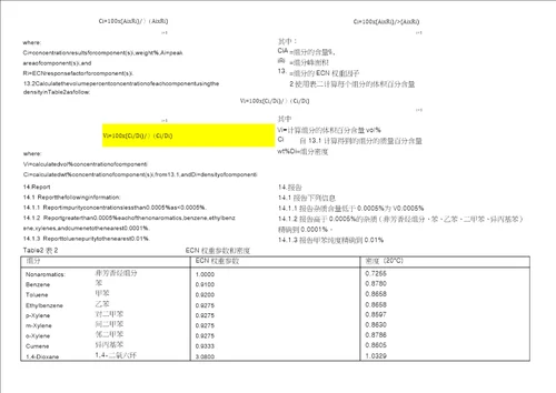 甲苯含量和杂质检测ASTMD652612中英文翻译