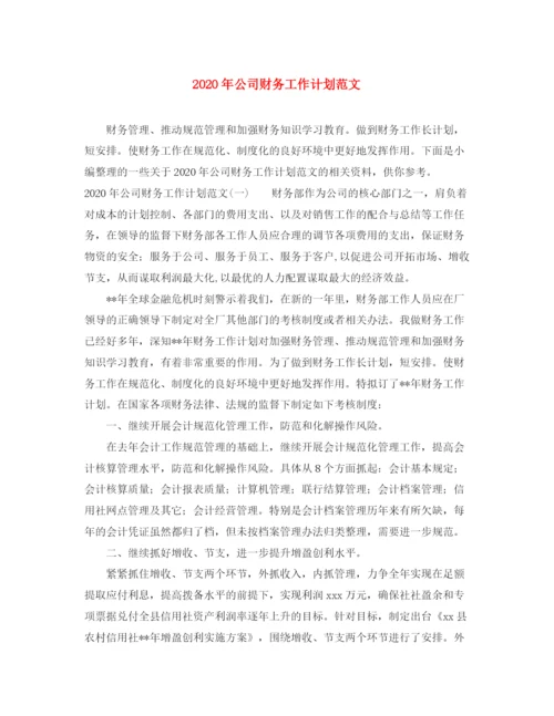 精编之年公司财务工作计划范文.docx
