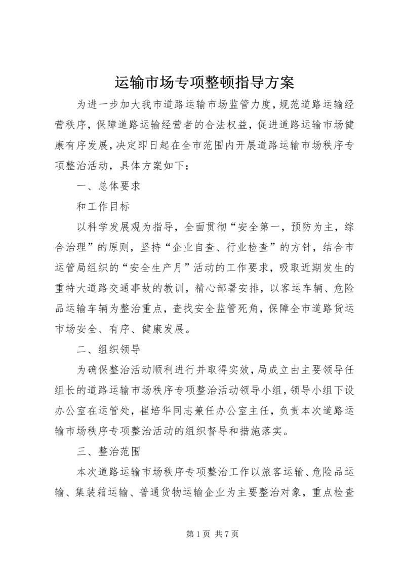 运输市场专项整顿指导方案.docx