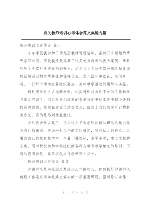 有关教师培训心得体会范文集锦九篇.docx