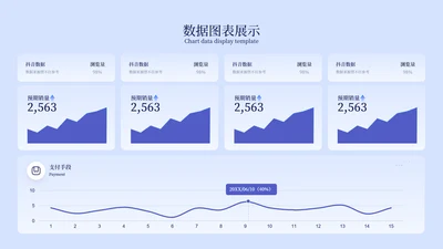 蓝色数据图表展示图表页