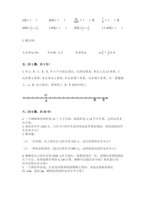 最新人教版小升初数学模拟试卷及参考答案【突破训练】.docx