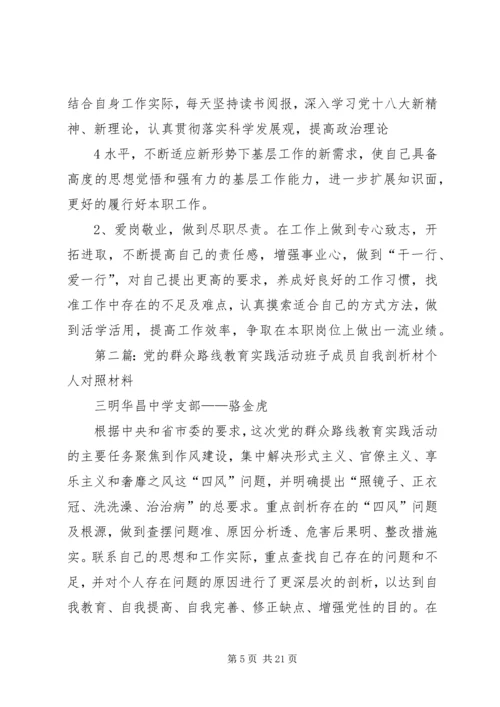 党的群众路线教育实践活动个人自我剖析材.docx