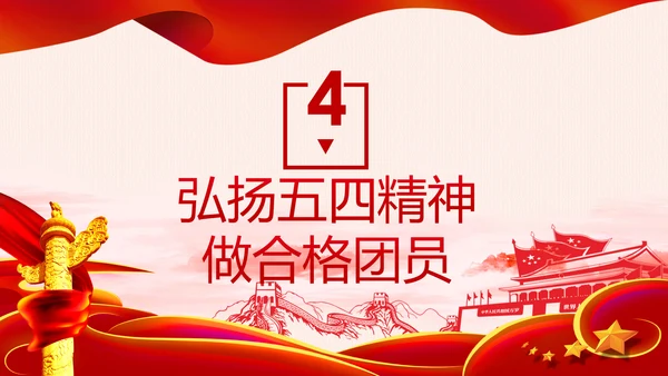 弘扬五四精神做新时代合格团员PPT模板