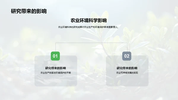 农业环境科学的新视野