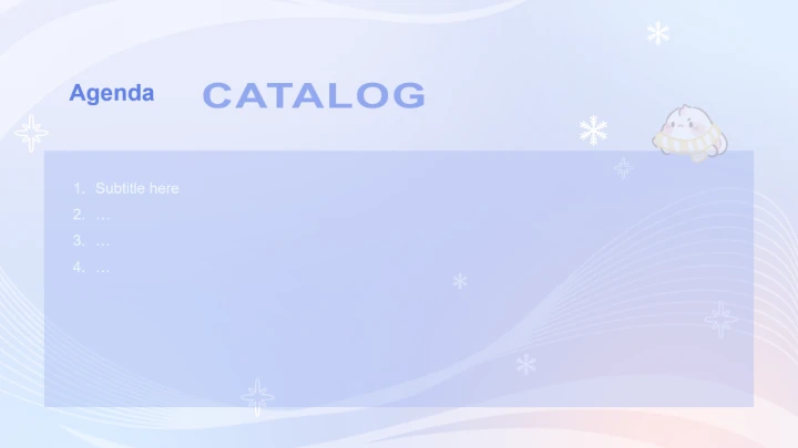 蓝粉色简约风眠眠兔年终报告PPT主题