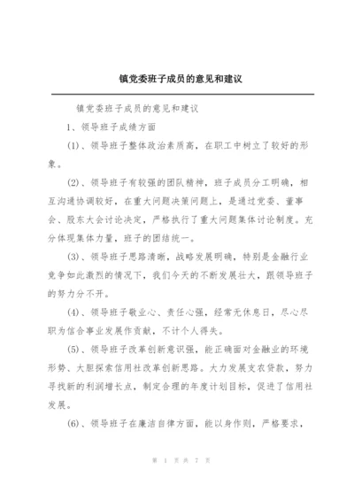镇党委班子成员的意见和建议.docx