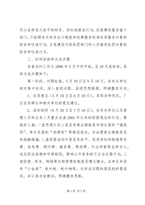 全市建设系统治理商业贿赂自查自纠实施意见 (2).docx