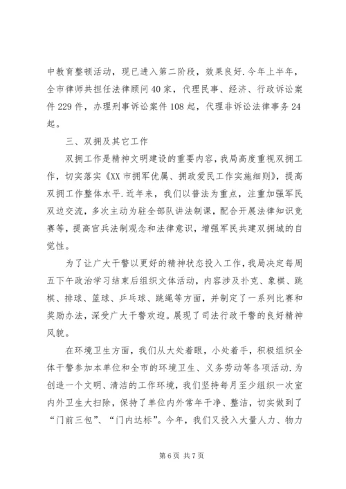 司法局精神文明建设和社会治安综合治理的自查报告.docx