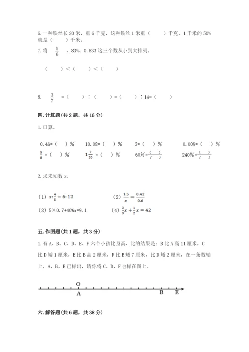 冀教版六年级下册数学 期末检测卷含完整答案（夺冠系列）.docx