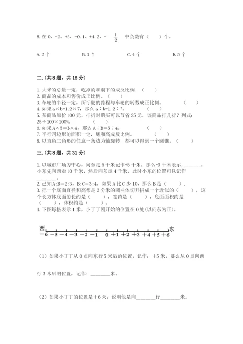 小学六年级数学期末自测题（培优b卷）.docx