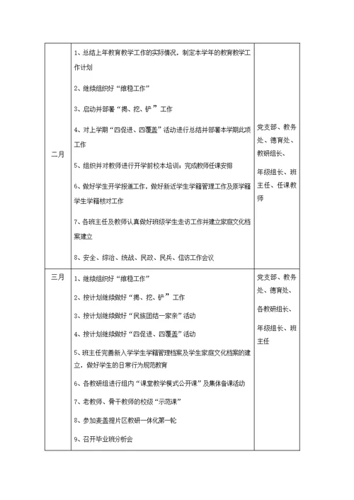 学校教育教学工作计划