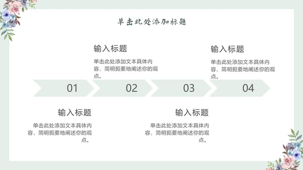 花卉清新教育教学ppt模板