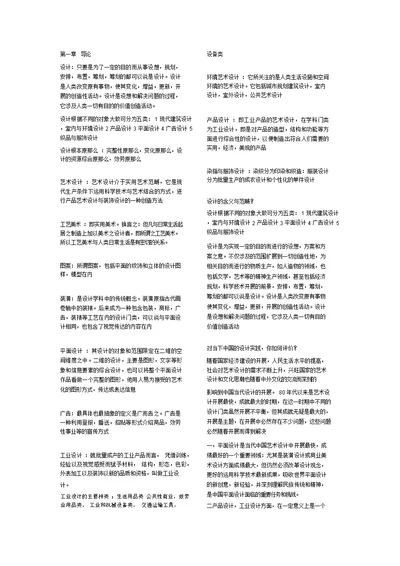 艺术设计概课后名词解释大题答案
