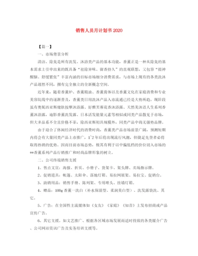 精编之销售人员月计划书.docx