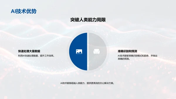 AI办公效率提升讲座，蓝色背景通用PPT模板
