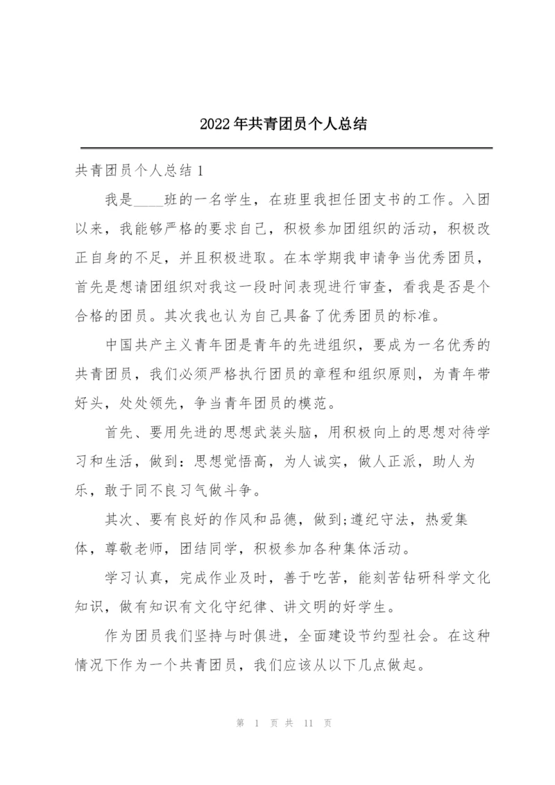 2022年共青团员个人总结.docx