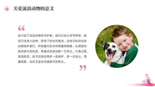 紫红色水彩简约关爱流浪动物宣传教育PPT课件