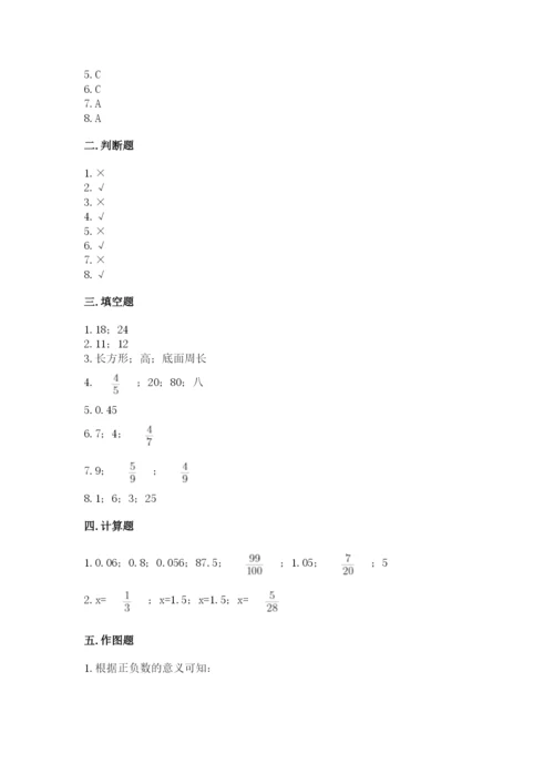 六年级下册数学期末测试卷（精选题）word版.docx