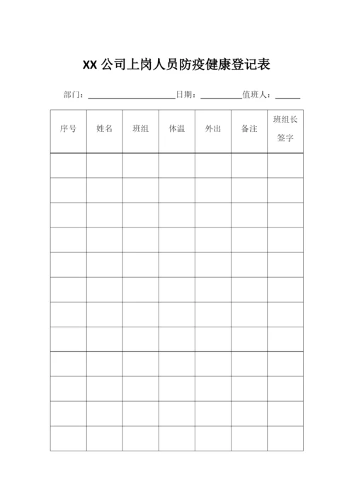 公司企业复工防疫人员健康登记表.docx