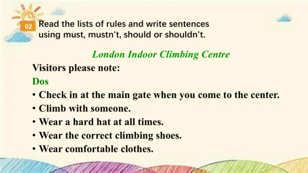 Module 4 Rules and suggestions Unit 3 Language in 