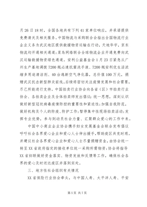 社会各组织联合抗击新冠疫情情况报告.docx