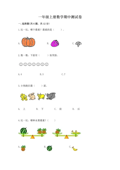 一年级上册数学期中测试卷（考点梳理）.docx