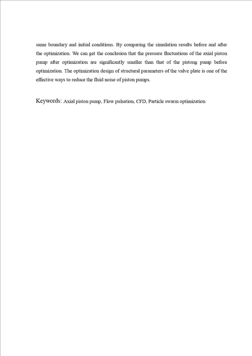 柱塞泵脉动特性分析及配流盘结构参数粒子群优化机械设计及理论专业毕业论文