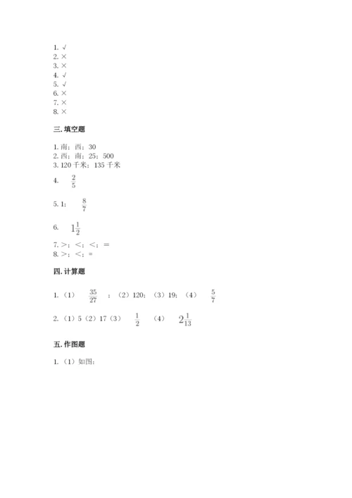 人教版六年级上册数学期中考试试卷及答案（考点梳理）.docx