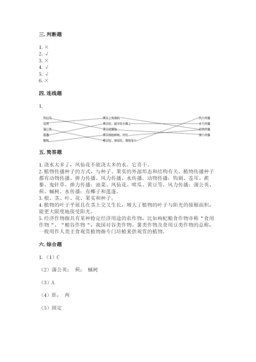 教科版科学四年级下册第一单元《植物的生长变化》测试卷（巩固）.docx