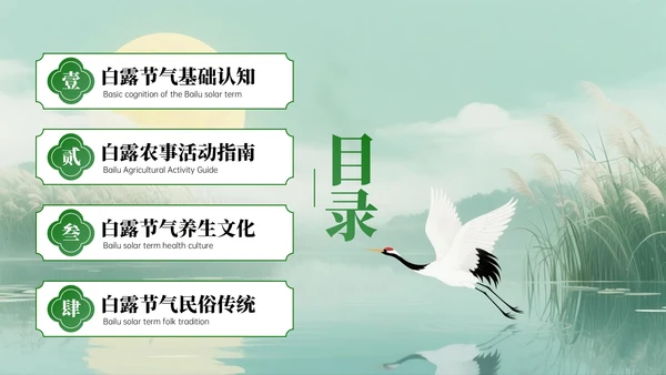 绿色中国风白露节气知识PPT模板