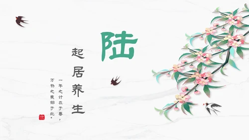 白色简约小清新传统二十四节气立春主题PPT模板