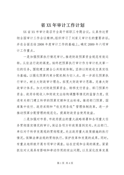 省XX年审计工作计划.docx