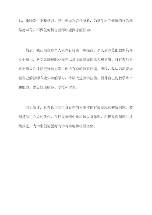 行风整顿教师个人剖析