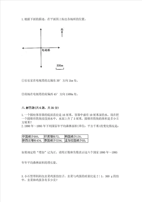 小学数学毕业测试卷含答案培优a卷