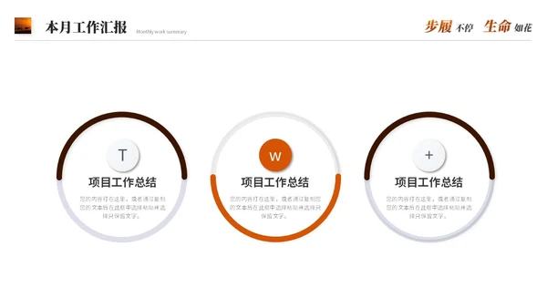 励志风沙漠骆驼创意月度工作总结工作汇报述职报告ppt模板