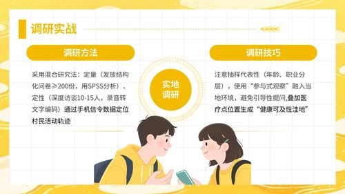 黄色插画风大学生暑期社会实践