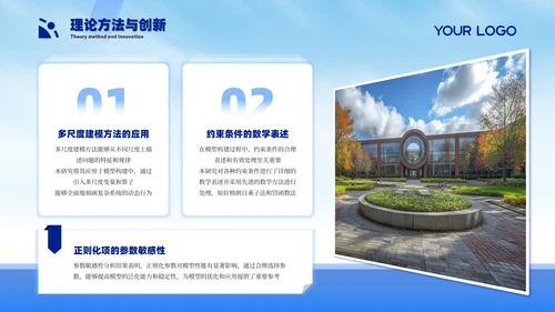 蓝色系课题研究毕业论文答辩PPT模板