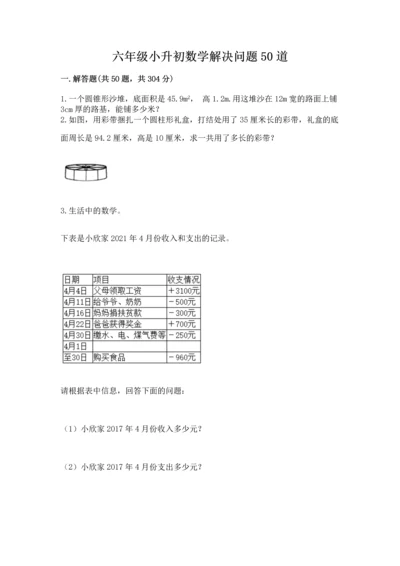 六年级小升初数学解决问题50道附答案【轻巧夺冠】.docx