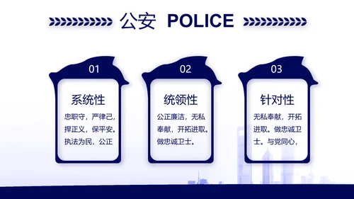 蓝色公安机关工作汇报动态PPT模板
