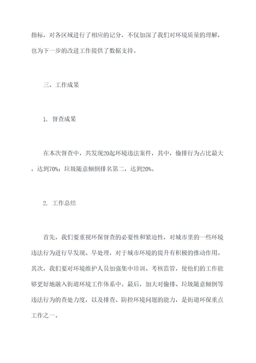 街道环保督查工作报告